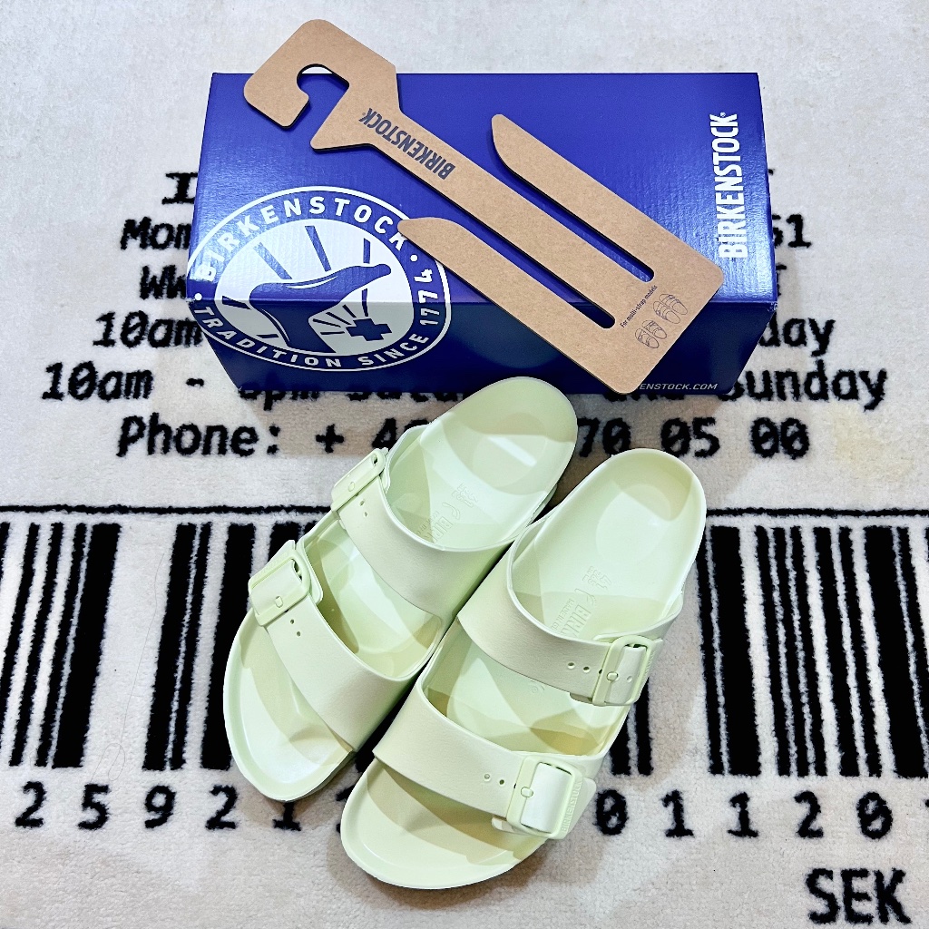Birkenstock Arizona Eva Rubber Strap Sandal  Faded Lime